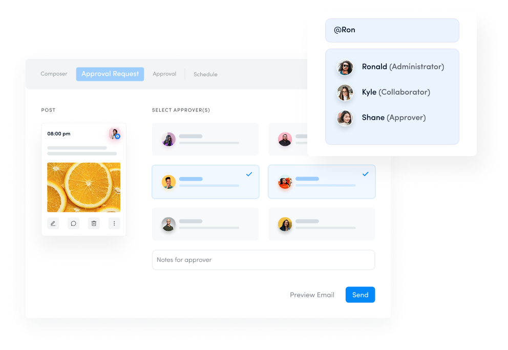 real-time collaboration - social media content calendar 